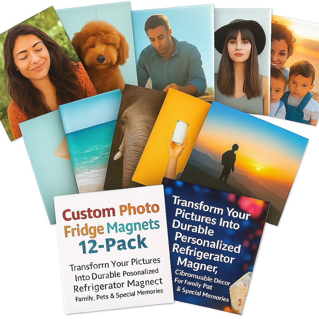 custom photo fridge magnets – 1 pack | personalized refrigerator décor for family, pets & memories